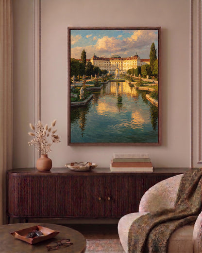 Vienna framed canvas hand-framed in solid wood, ready to hang out of the box