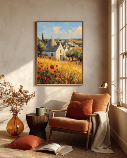 Puglia framed canvas art hand-framed in solid wood, ready to hang