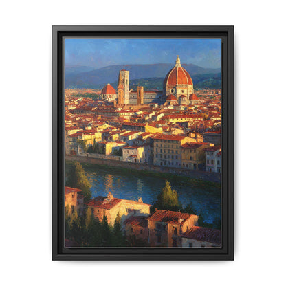 Florence wall art framed canvas print in a black wood frame