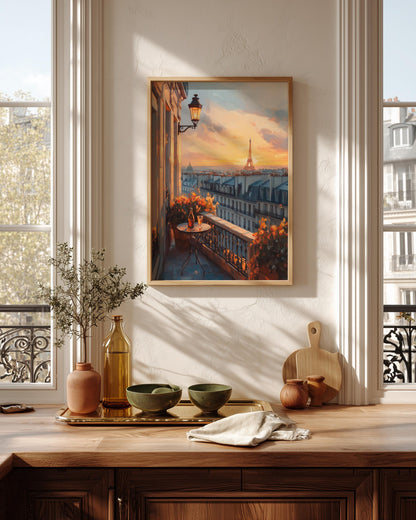 Paris framed canvas art hand-framed in solid wood, ready to hang