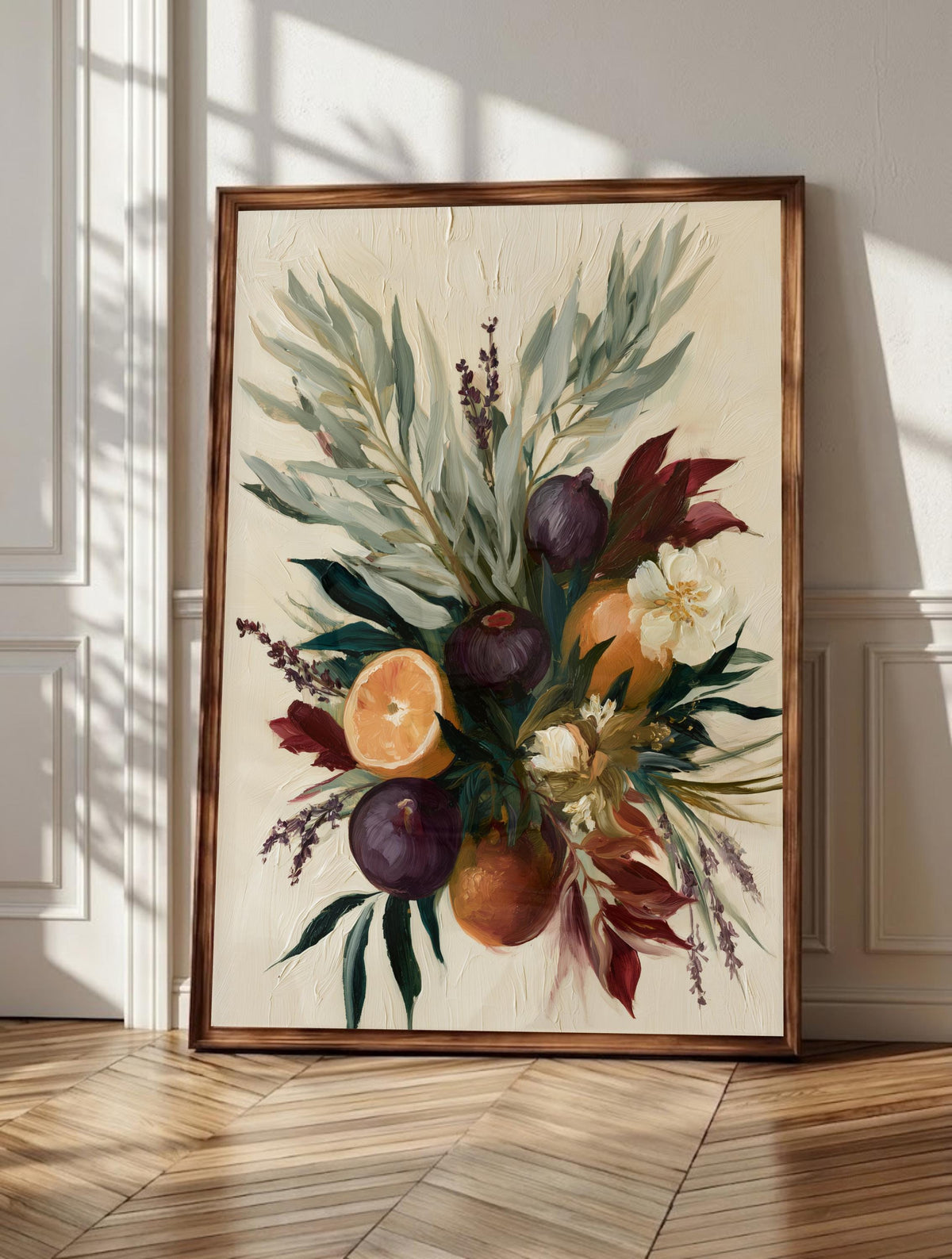 William Morris wall art: Mediterranean botanicals in a flowing Art Nouveau pattern
