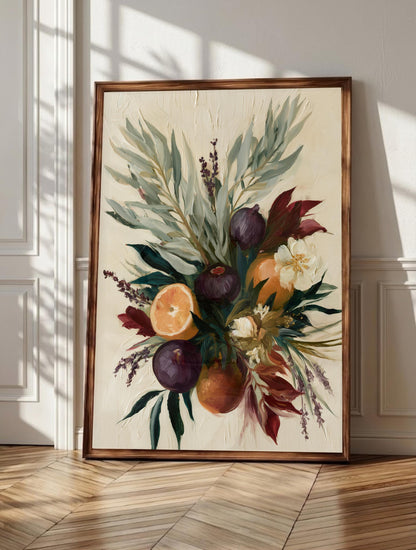 William Morris wall art: Mediterranean botanicals in a flowing Art Nouveau pattern