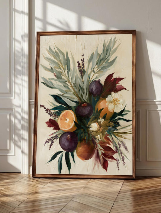 William Morris wall art: Mediterranean botanicals in a flowing Art Nouveau pattern