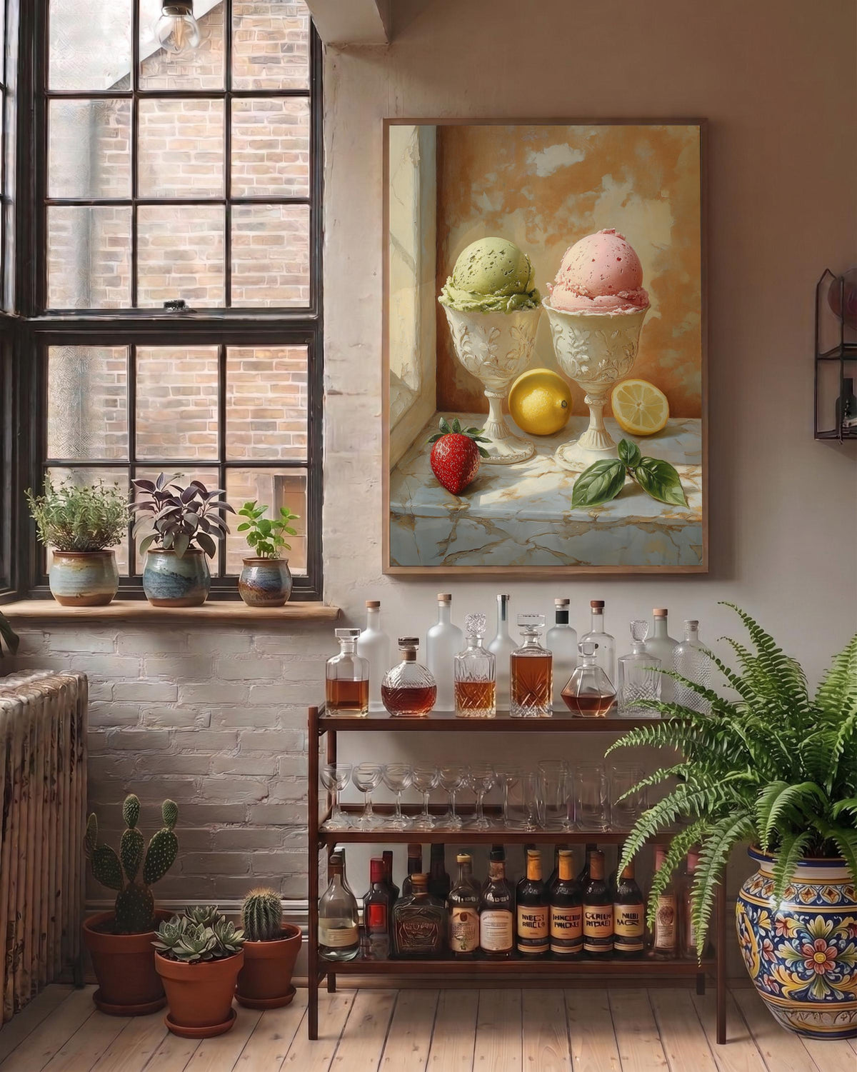 Oil-painting style dessert study for the kitchen, made to order and ready to hang