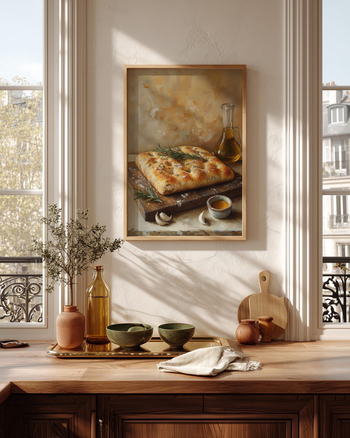 Focaccia framed canvas printed on cotton and framed in solid wood