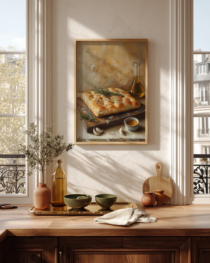 Focaccia framed canvas printed on cotton and framed in solid wood