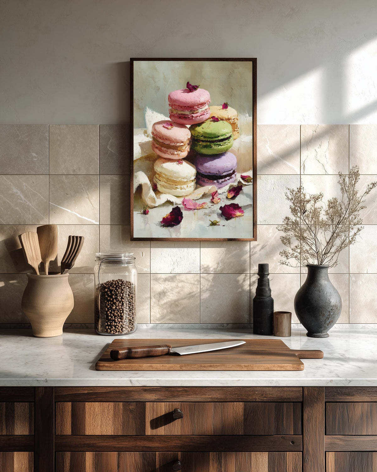 Soft pastel dessert painting from Cenzio Atelier, made to order framed canvas