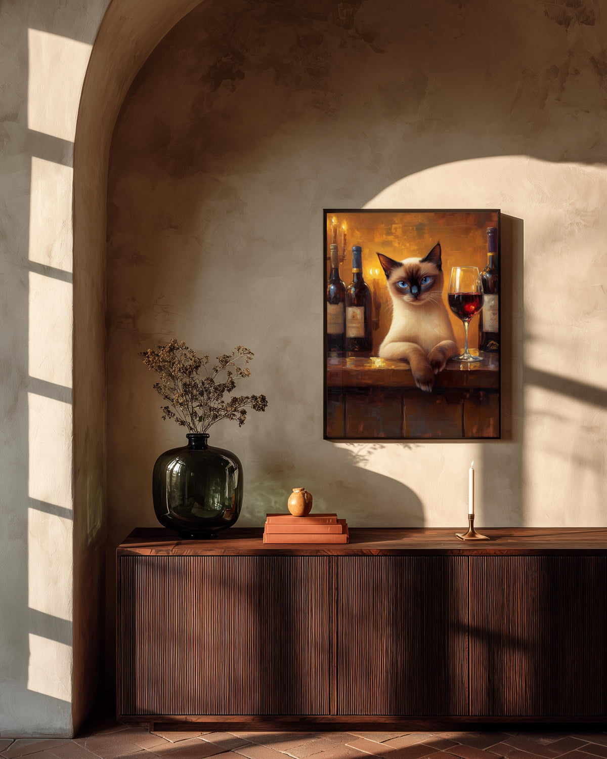 Siamese Cat Wine Art — view 12 of 20