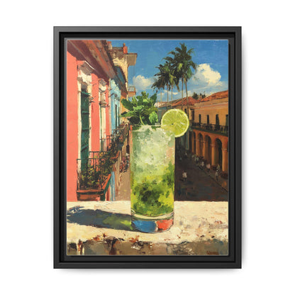 Mojito wall art framed canvas print in a black wood frame
