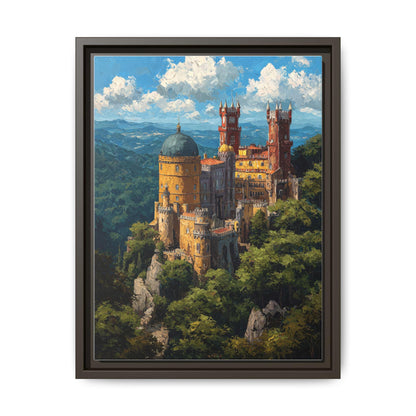 Sintra wall art framed canvas print in an espresso wood frame