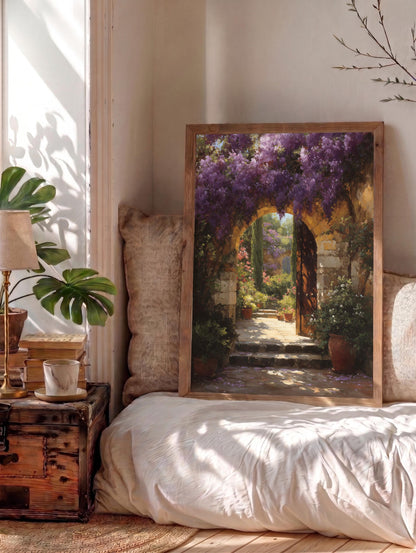 Mediterranean oil-painting style art on cotton canvas, made to order