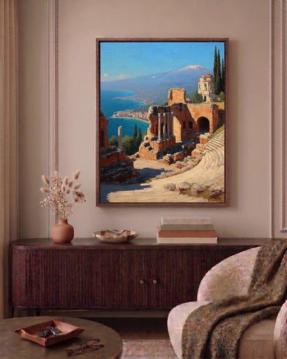 Sicily framed canvas hand-framed in solid wood, ready to hang out of the box