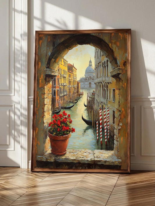 Venice wall art: the lagoon city's palazzi and waterways in soft painterly light
