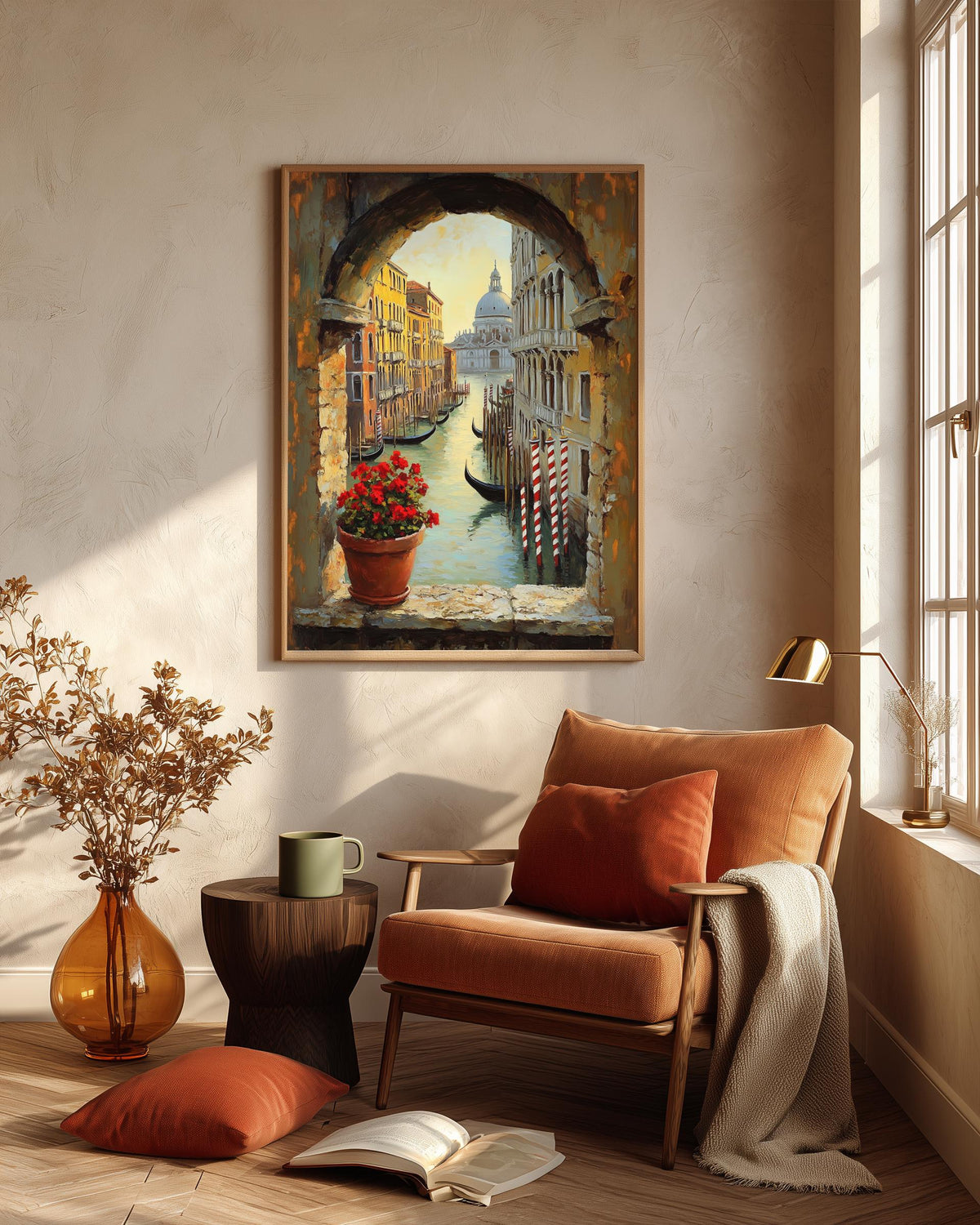 Loose oil-painting style cityscape on cotton canvas by Cenzio Atelier