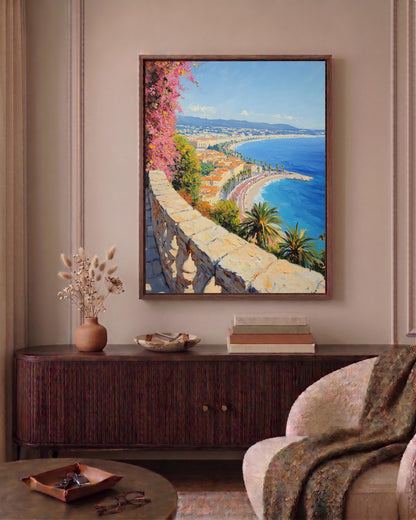Nice France framed canvas art hand-framed in solid wood, made to order