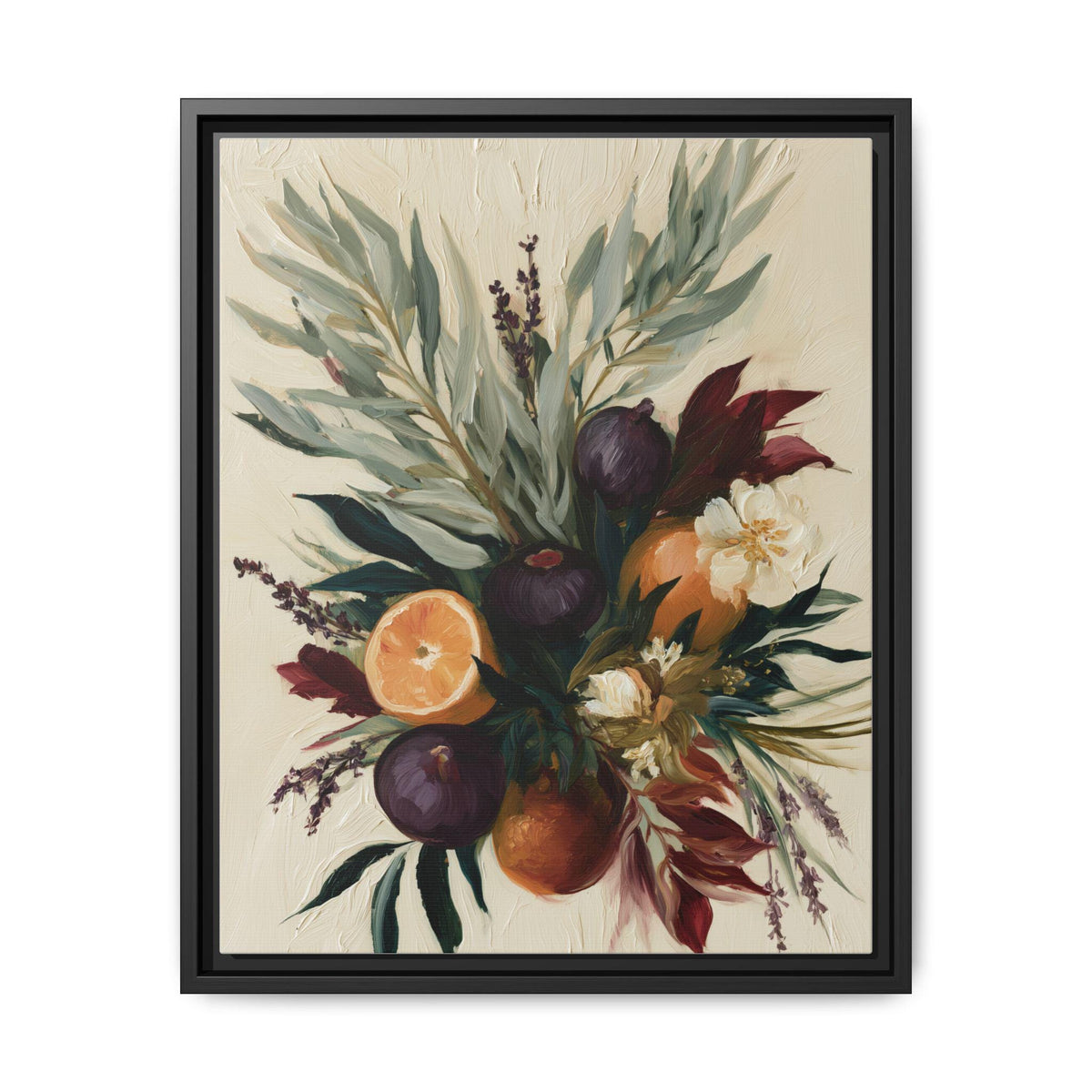 William Morris wall art framed canvas print in a black wood frame