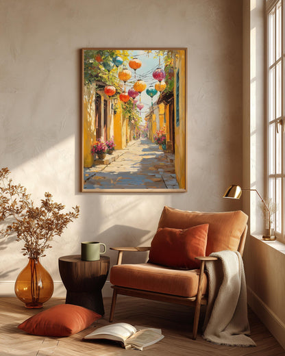 Oil-painting style Vietnam art on cotton canvas, made to order in seven sizes