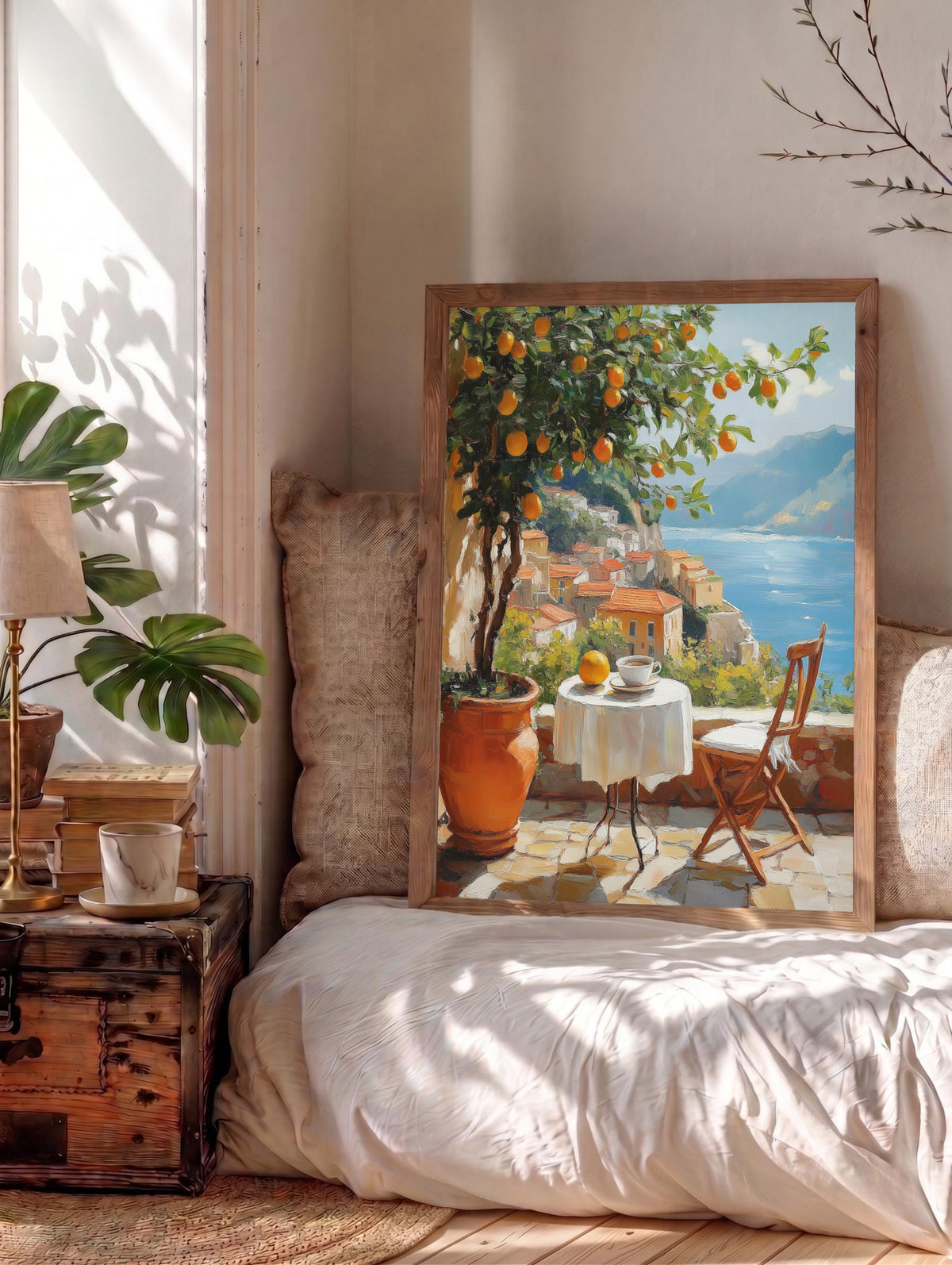 Amalfi canvas print on cotton canvas, hand-framed in solid wood and ready to hang