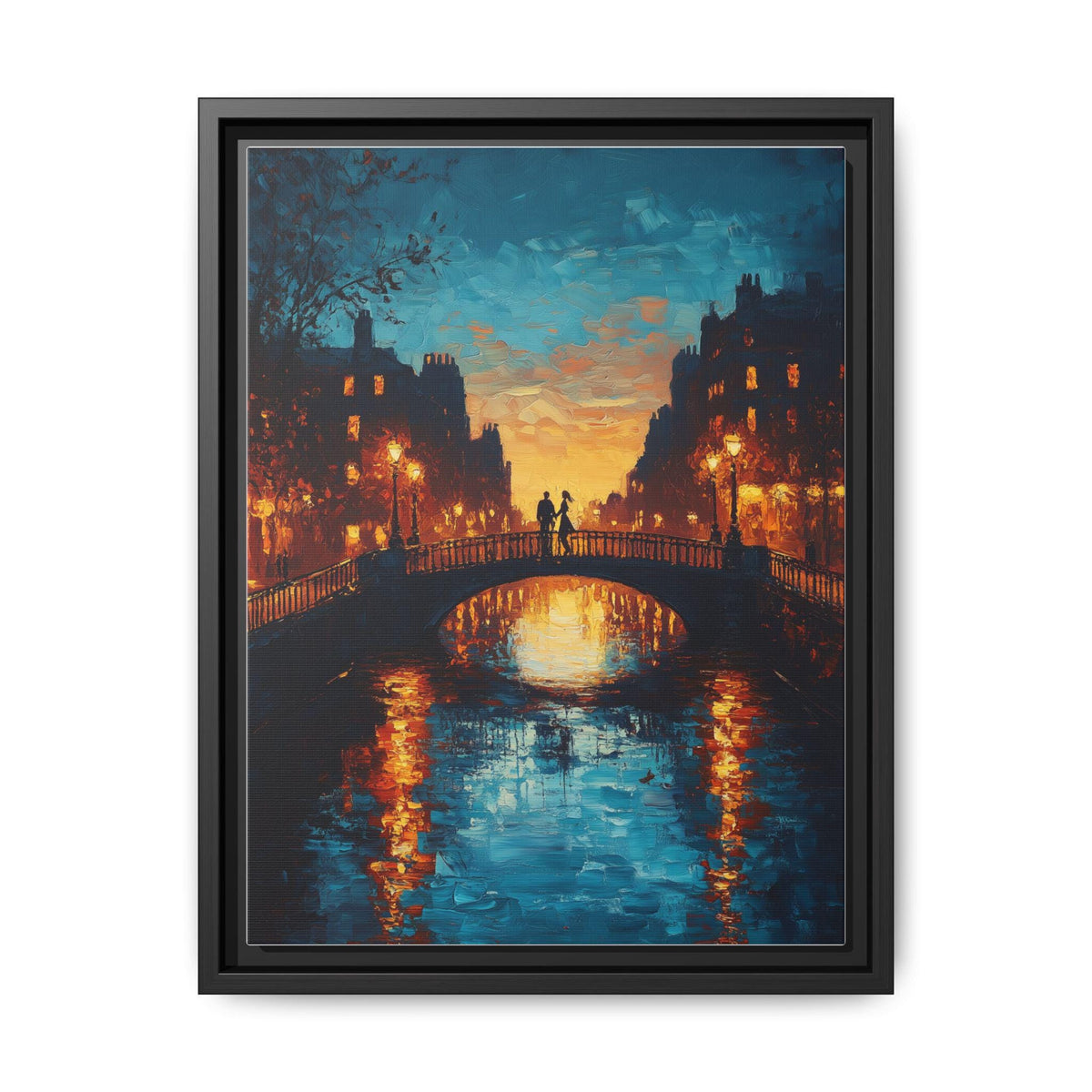 Dublin wall art framed canvas print in a black wood frame