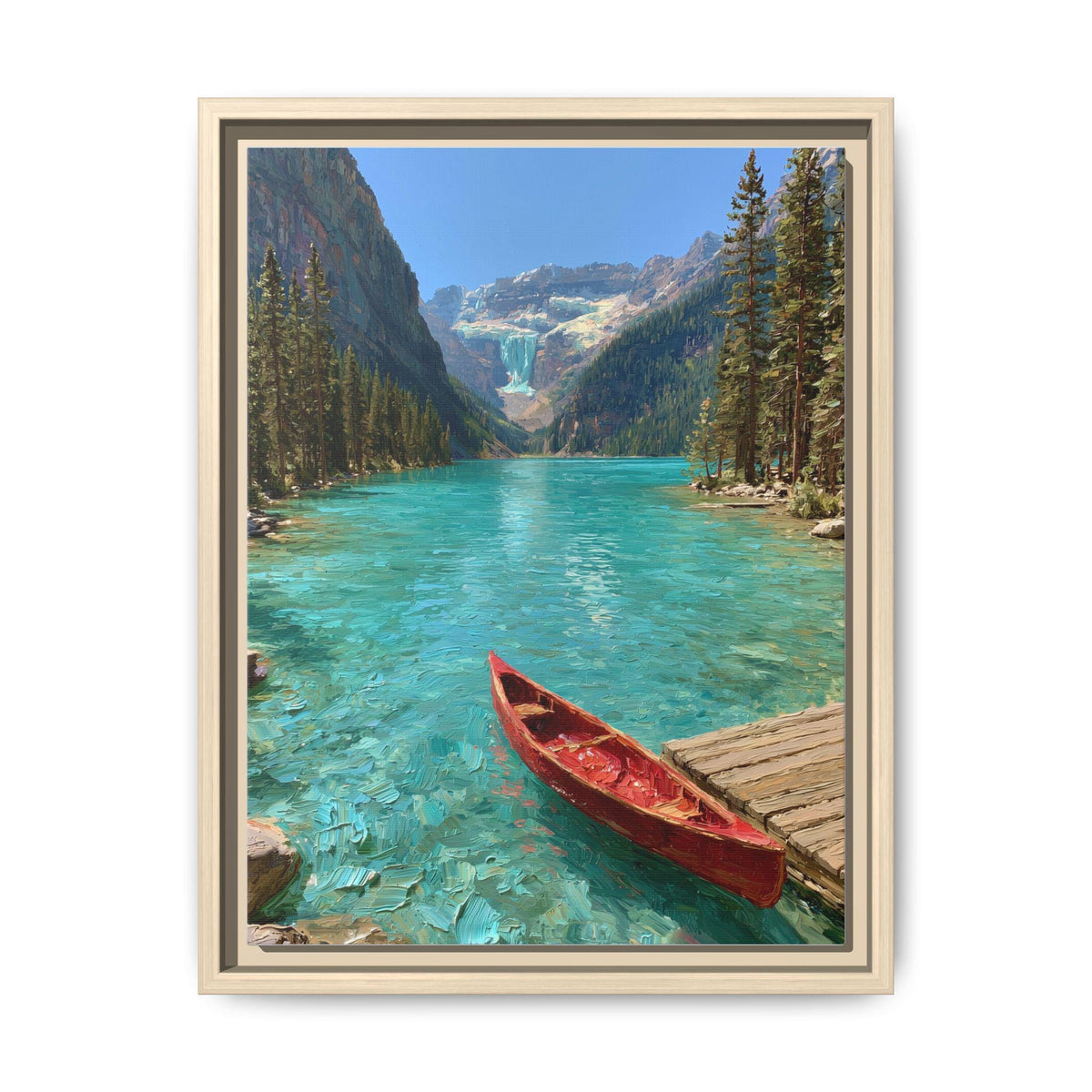 Lake Louise Wall Art — museum-grade cotton canvas in a solid wood frame