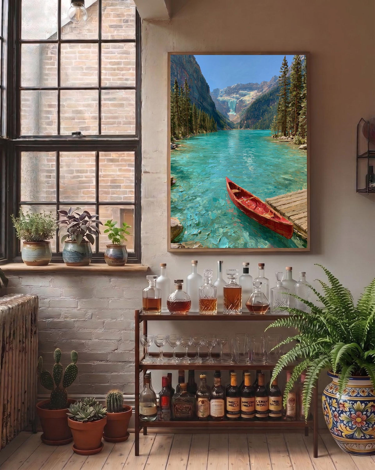 Lake Louise Wall Art — museum-grade cotton canvas in a solid wood frame