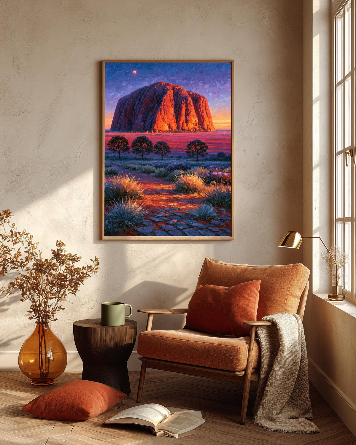 Oil-painting style Australia landscape on cotton canvas, made to order