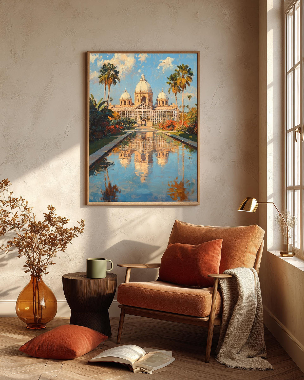 Oil-painting style Lily Pond scene made to order on cotton canvas