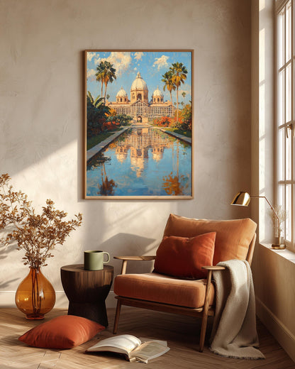 Oil-painting style Lily Pond scene made to order on cotton canvas