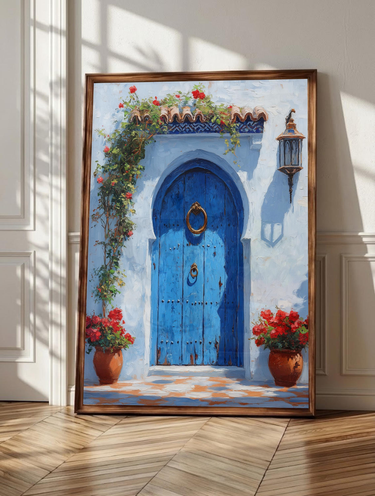 Chefchaouen wall art: washed indigo walls and arched doorways of the blue medina