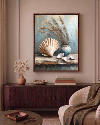 Sea and sand framed canvas printed on cotton canvas, ready to hang