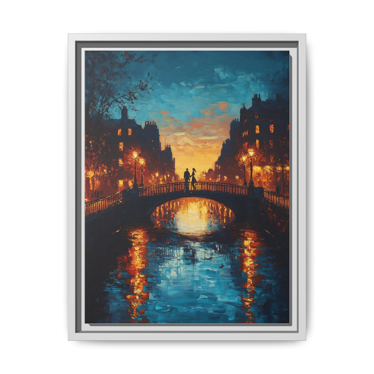 Dublin wall art framed canvas print in a white wood frame