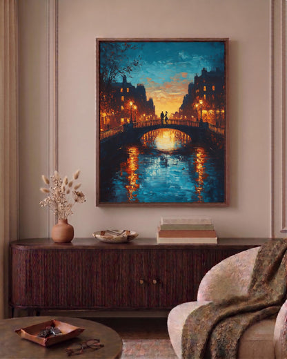 Dublin framed canvas printed on cotton and framed in solid wood