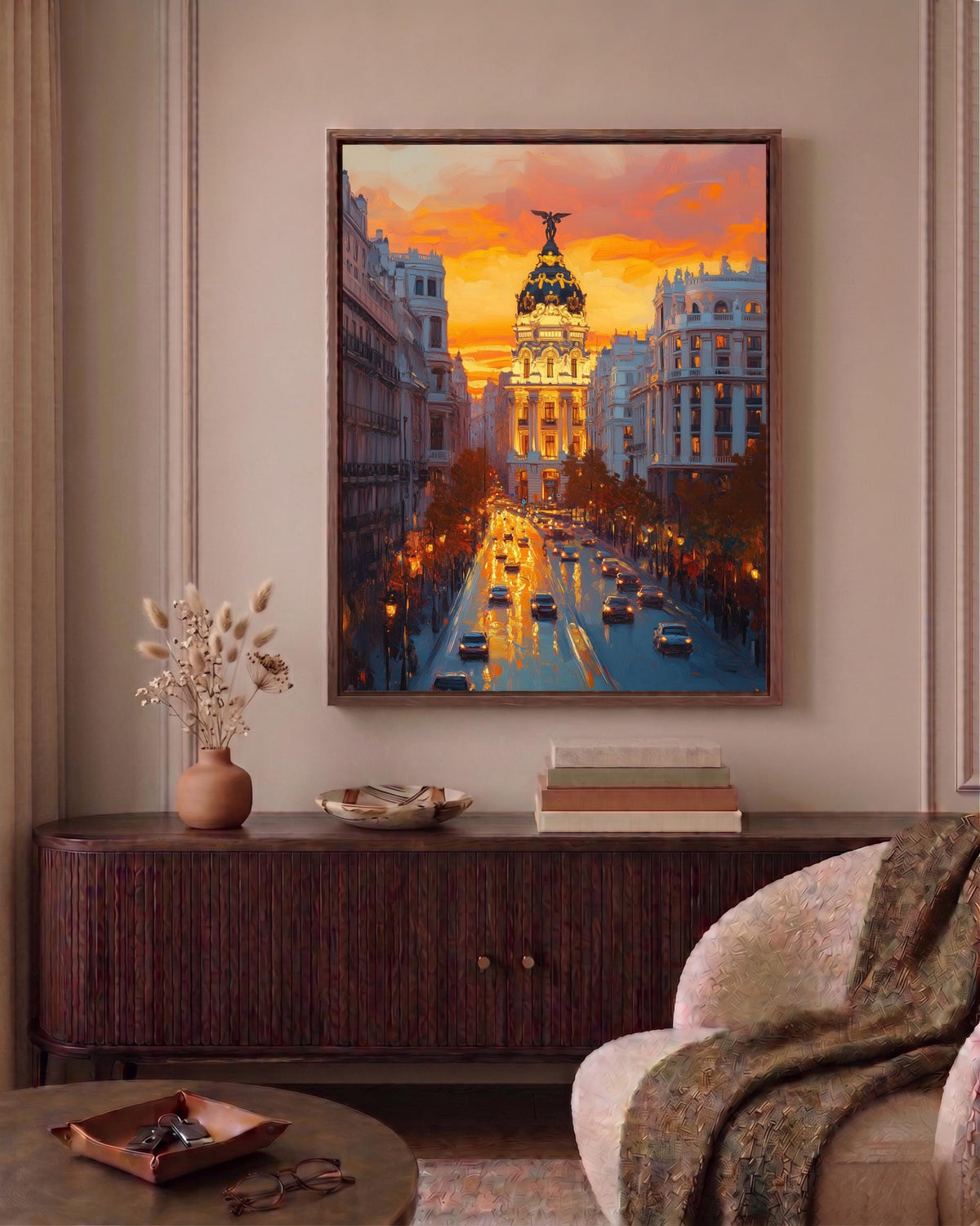 Madrid canvas print on cotton canvas, hand-framed in solid wood and ready to hang
