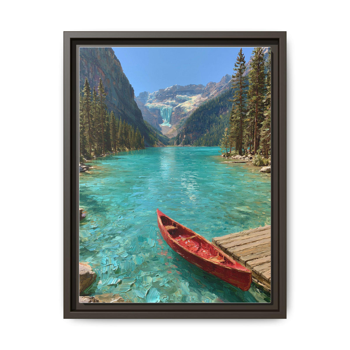 Lake Louise Wall Art — painterly canvas art, hand-framed in solid wood