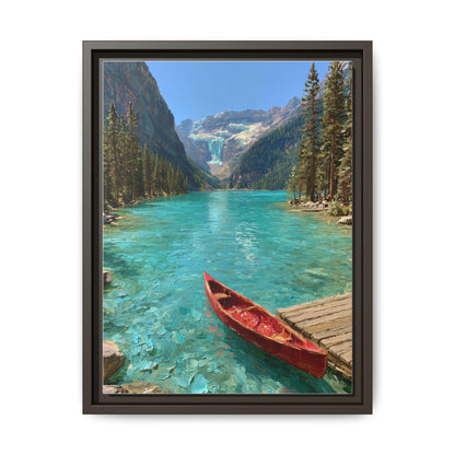 Lake Louise Wall Art — painterly canvas art, hand-framed in solid wood