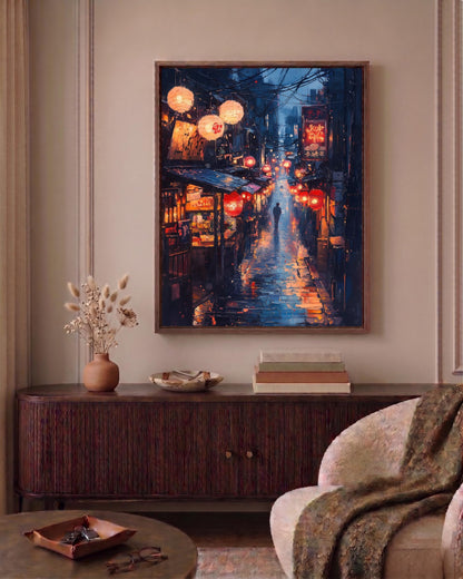 Tokyo framed canvas hand-framed in solid wood, ready to hang out of the box