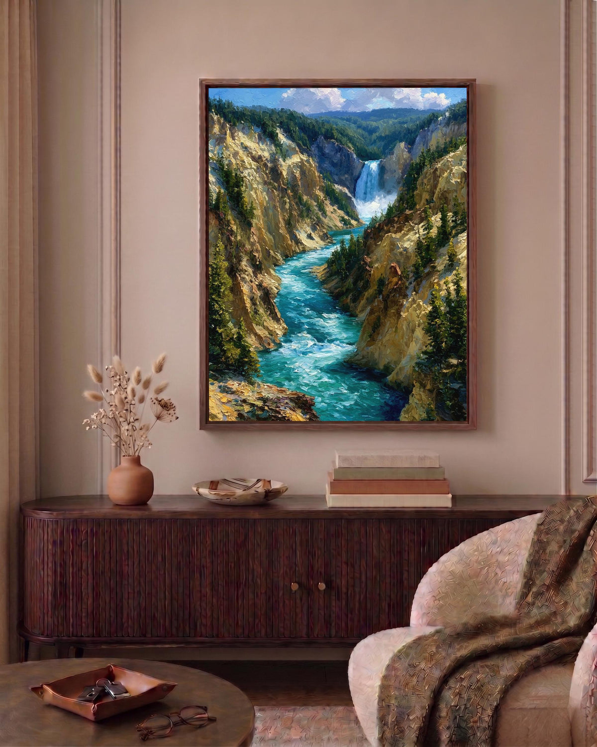 Oil-painting style national park art on matte canvas, made to order