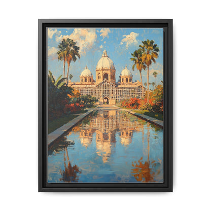 Balboa Park wall art framed canvas print in a black wood frame