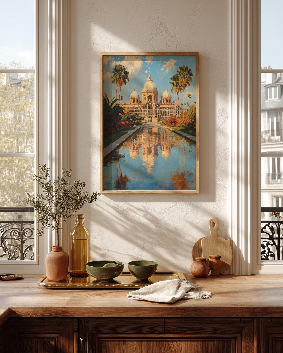 Balboa Park framed canvas art set in a solid wood frame, ready to hang