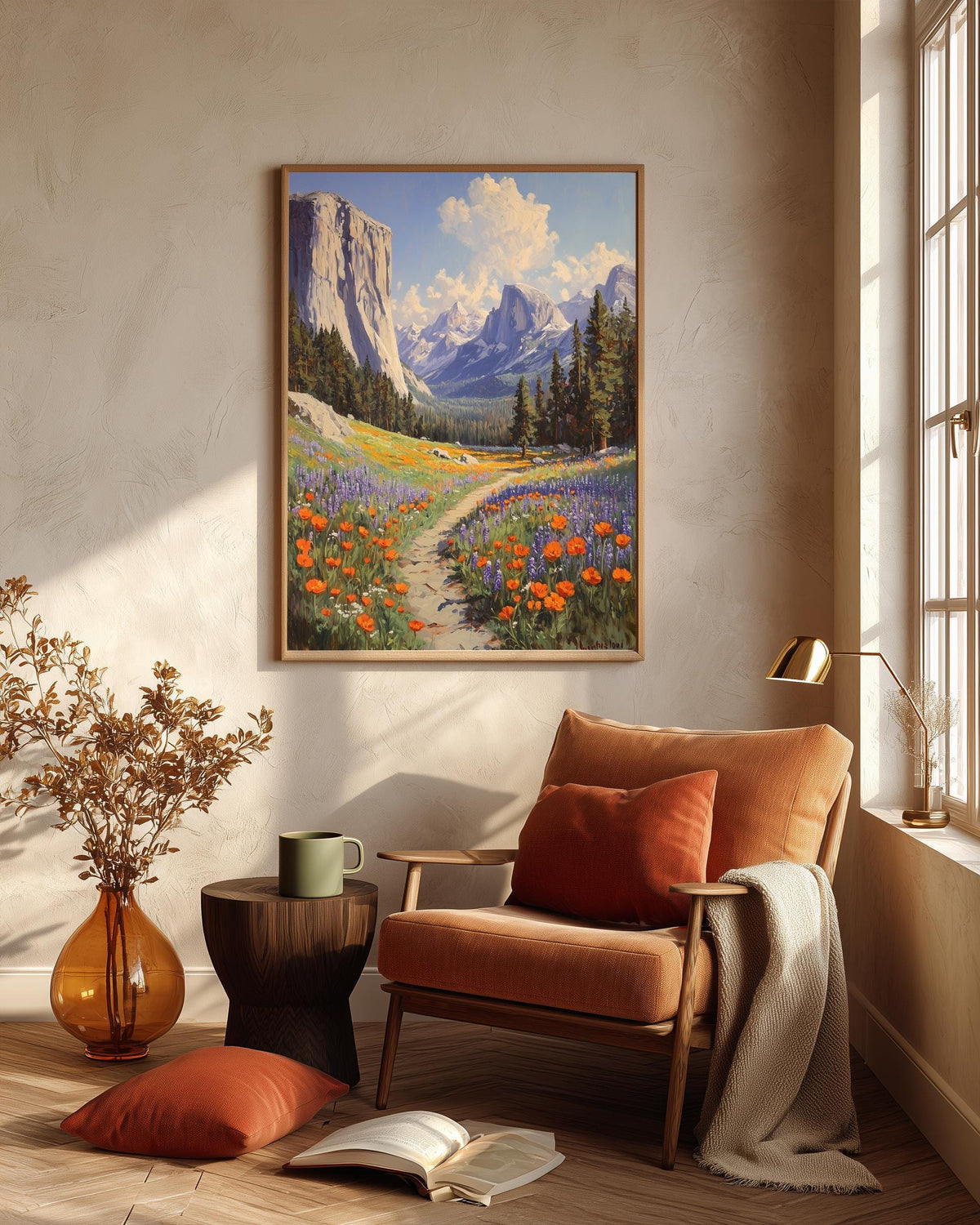 Painterly California landscape on cotton canvas, made to order in seven sizes