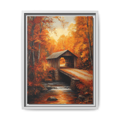 New Hampshire wall art framed canvas print in a white wood frame
