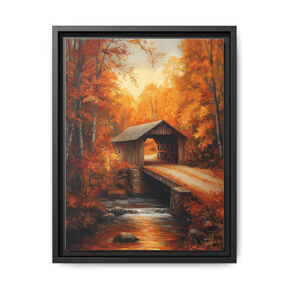 New Hampshire wall art framed canvas print in a black wood frame