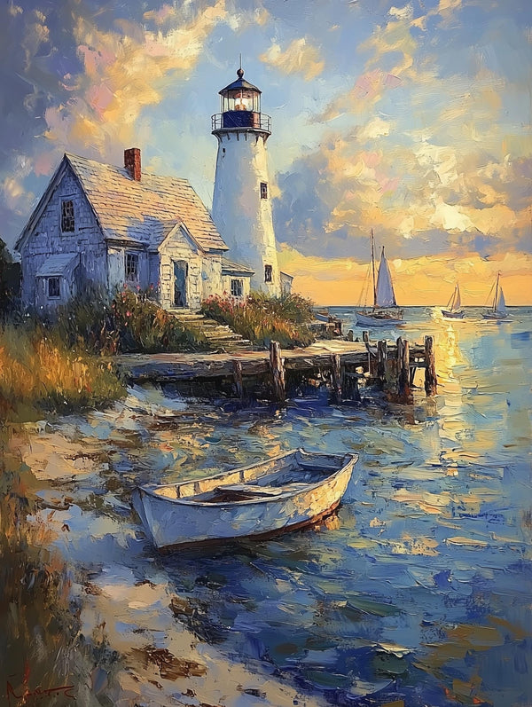 Nantucket Wall Art — Brant Point Lighthouse Harbor Print
