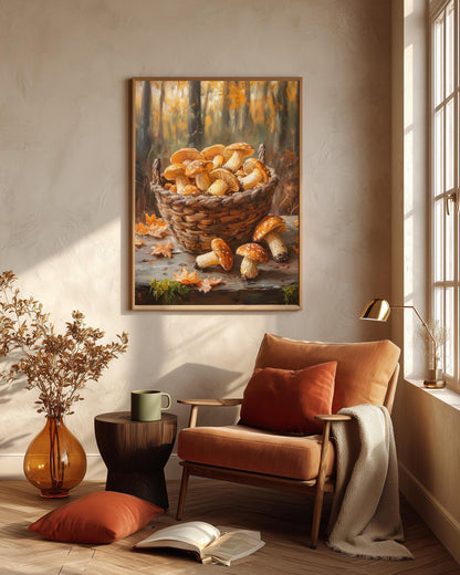 Woodland canvas print on cotton canvas, hand-framed in solid wood and ready to hang