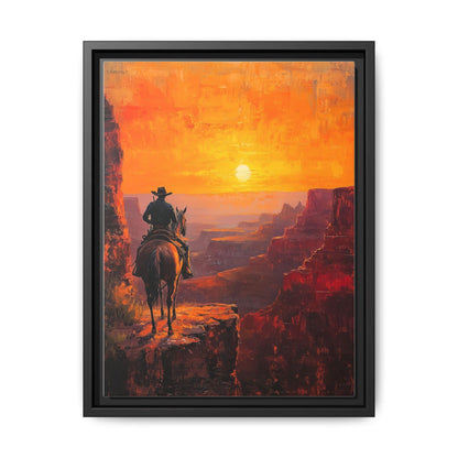 Grand Canyon wall art framed canvas print in a black wood frame