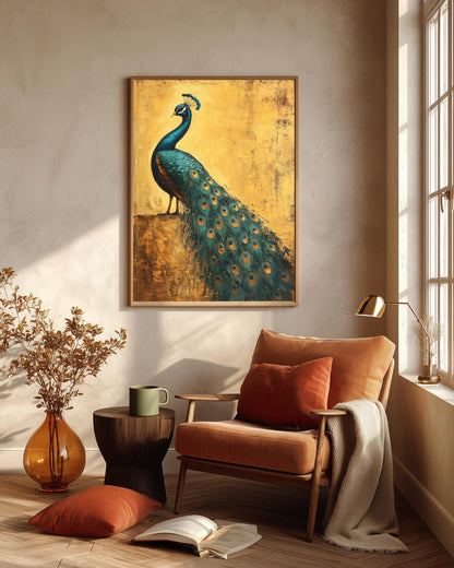 Thick oil-painting style bird print on cotton canvas, made to order
