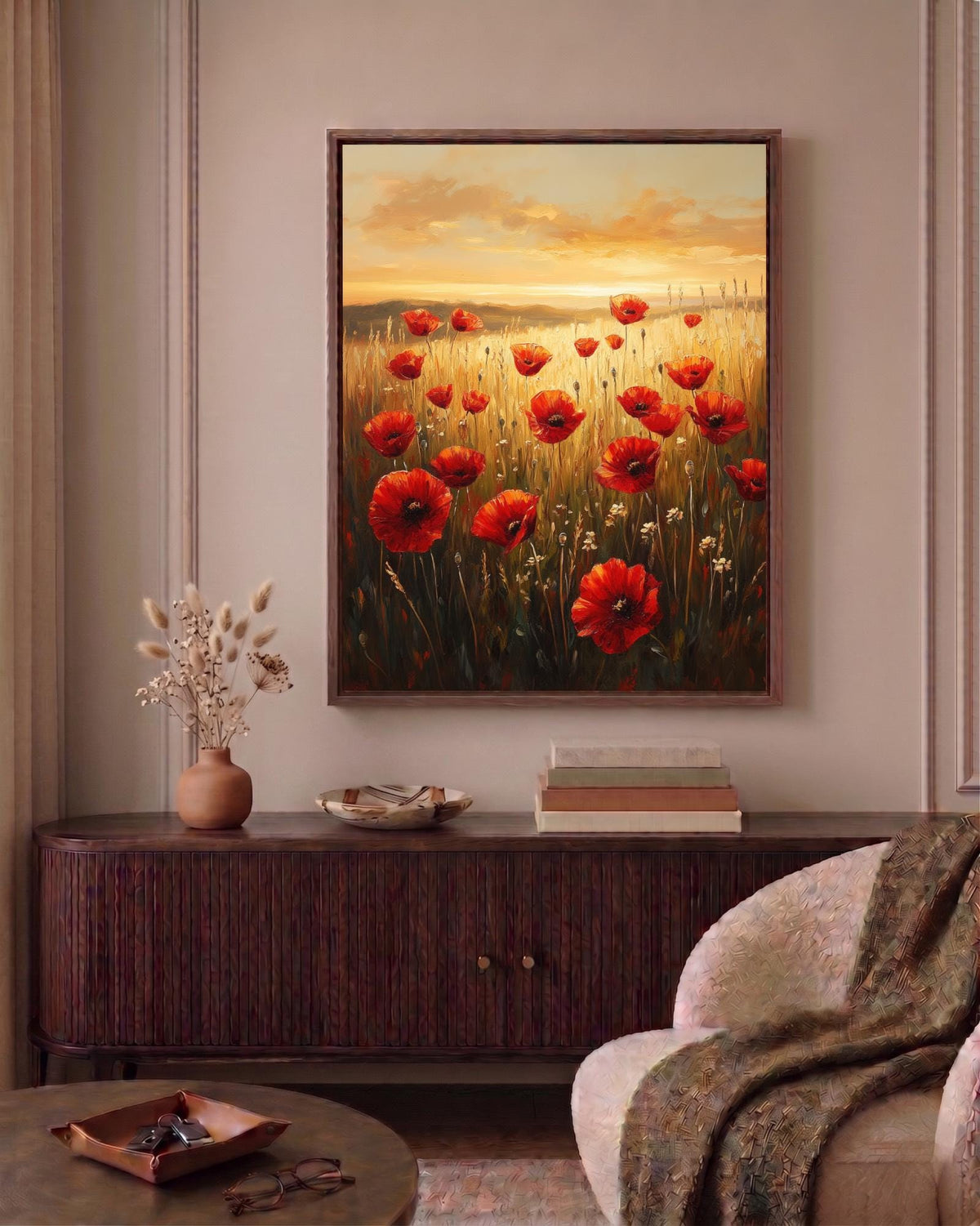 Oil-painting style floral landscape print, ready to hang and made to order
