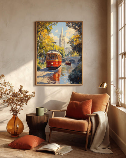 Cathedral Square framed canvas art in a solid wood frame, ready to hang