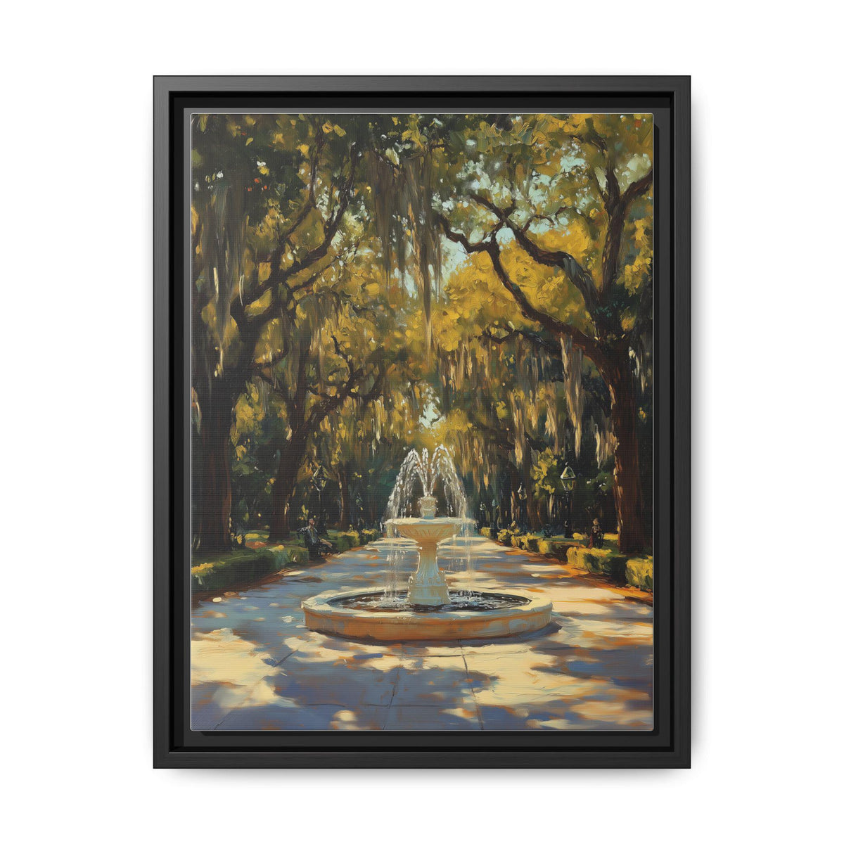 Savannah wall art framed canvas print in a black wood frame