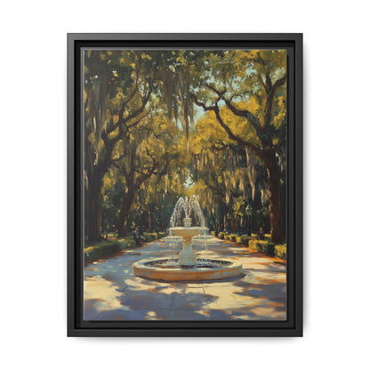 Savannah wall art framed canvas print in a black wood frame